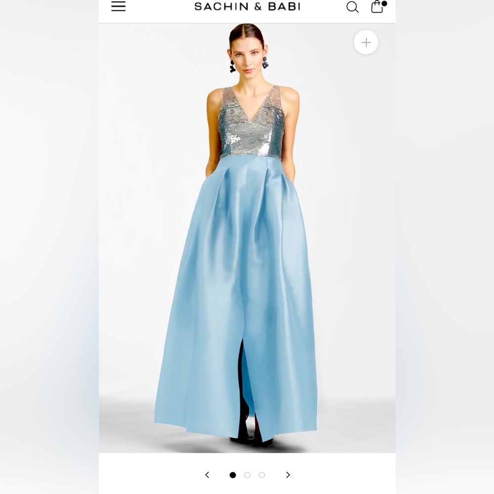 Sachin and Babi Erica Gown New 2023 Silver/Ash Blue
